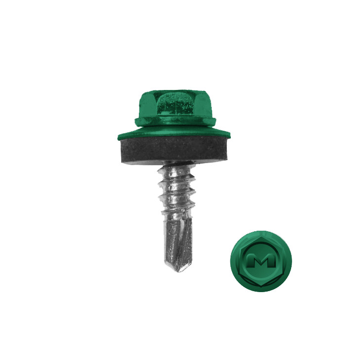 Саморез по металлу Daxmer 5,5х19 (250шт) сверло №3 RAL 6024